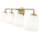 Norah 4 Light 32 inch Vintage Brass Vanity Light Wall Light